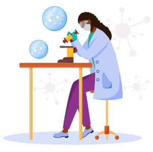 Female researcher working in lab