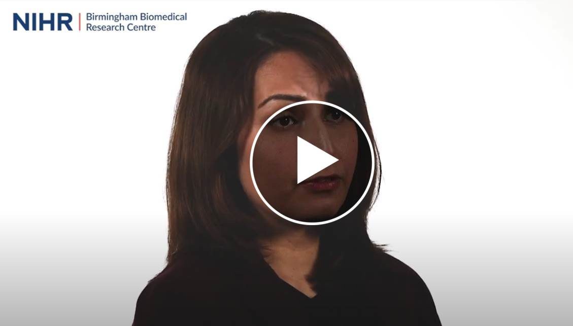 Still image from video featuring Dr Sheeba Khan, Clinical Research Fellow at the BRC
